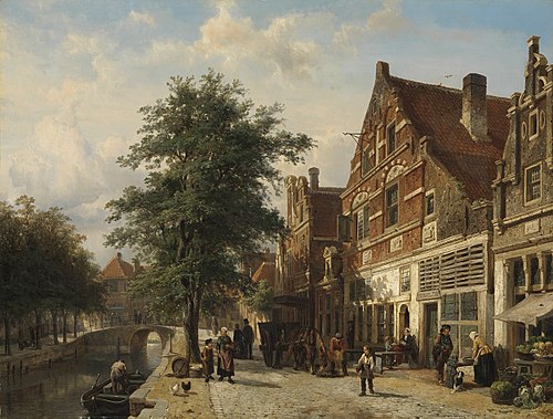 The Zuiderhavendijk, Enkhuizen, 1868, Cornelis Springer