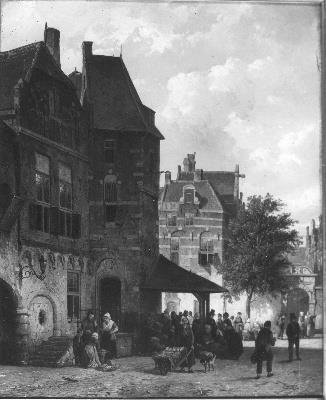 Stadsgezicht, 1861, Cornelis Springer