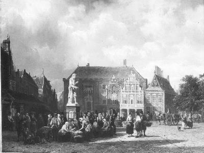 De markt te Haarlem, 1856, Cornelis Springer