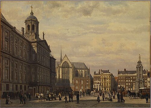 De Dam in de zomer, 1882, Cornelis Springer