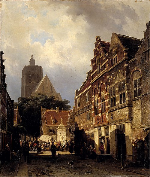 Gezicht op de Wellerondom in den Briel, 1856, Cornelis Springer