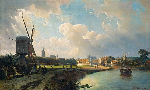 View of The Hague from the Delftse Vaart in the 17th Century, , Cornelis Springer