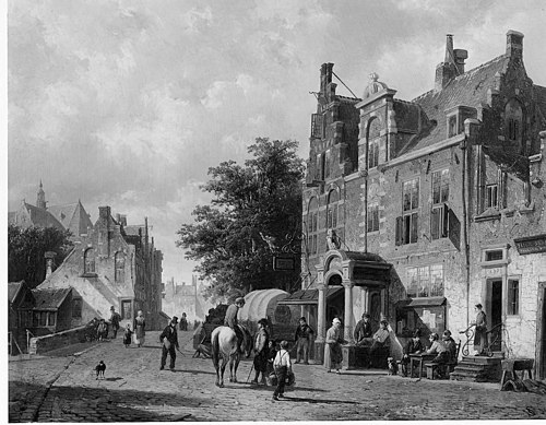Street in Haarlem, , Cornelis Springer