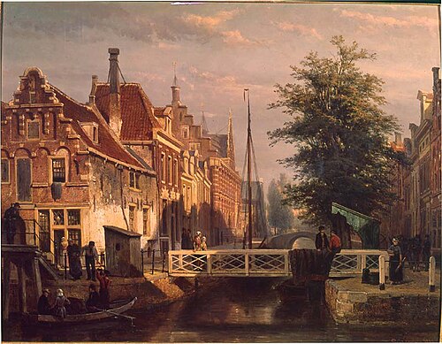 View of the Turfmarkt in Leeuwarden, 1872, Cornelis Springer