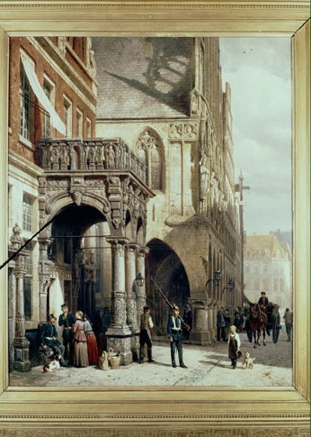 Prinzipalmarkt in Munster, 1865, Cornelis Springer