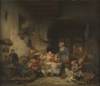 Le comte de Mi-Carême à l'école des enfants, 1839, Ferdinand de Braekeleer l'Anci