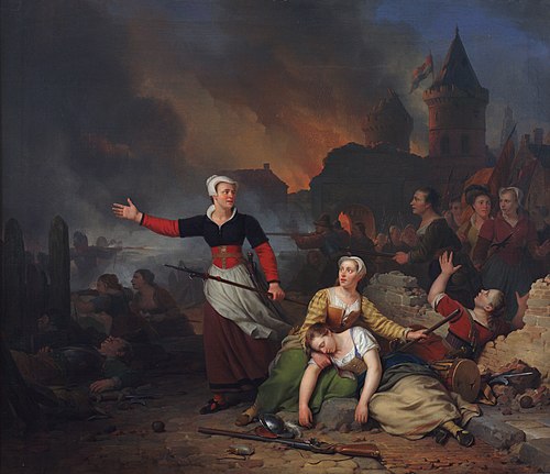 Kenau Simonsdr Hasselaer lors du siège de Haarlem, 1829, Ferdinand de Braekeleer l'Anci
