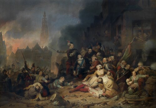 The Spanish Fury in Antwerp, 1835, Ferdinand de Braekeleer l'Anci