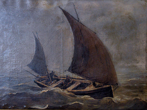 Seascape with smack, , Hendrik Willem Mesdag