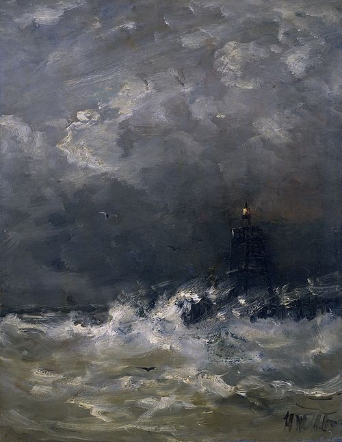 Lighthouse in Breaking Waves, 1883, Hendrik Willem Mesdag