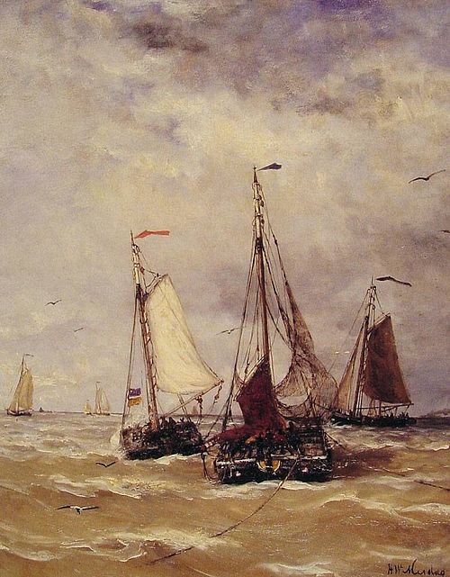 Preparations for departure, 1876, Hendrik Willem Mesdag