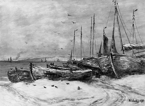 Boats on a Beach, 1896, Hendrik Willem Mesdag