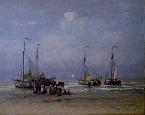 Arrival of a Fishing Fleet, 1897, Hendrik Willem Mesdag