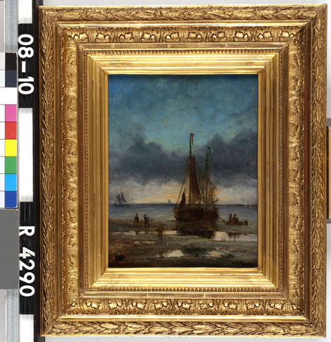 Vissersboten op het strand, , Hendrik Willem Mesdag