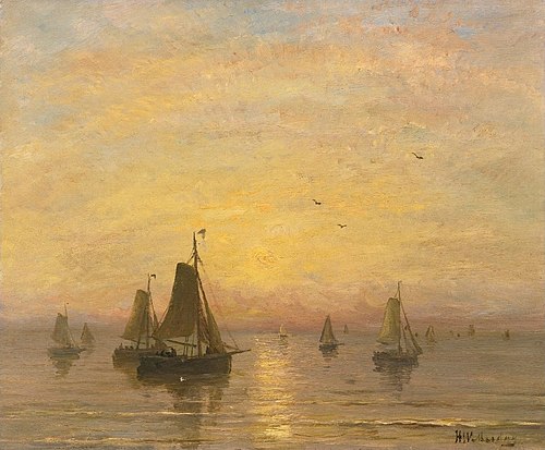 Boats on the North Sea, , Hendrik Willem Mesdag