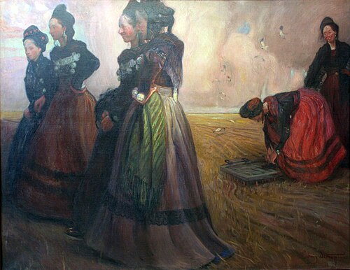 Frisian girls on Föhr, 1903, Ludwig Dettmann
