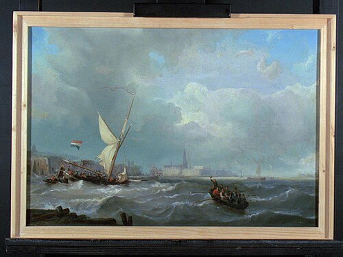 De kanonneerboot van Van Speyk te Antwerpen, 1835, Petrus Johannes Schotel
