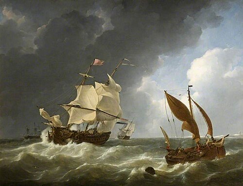 A Dutch Frigate Coming up to Anchor in a Storm, 1847, Petrus Johannes Schotel