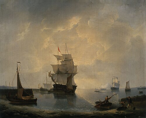 Voiliers dans le port, 1829, Petrus Johannes Schotel