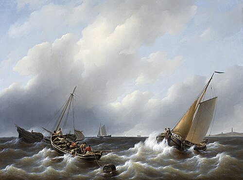 Woelige zee, 1846, Petrus Johannes Schotel