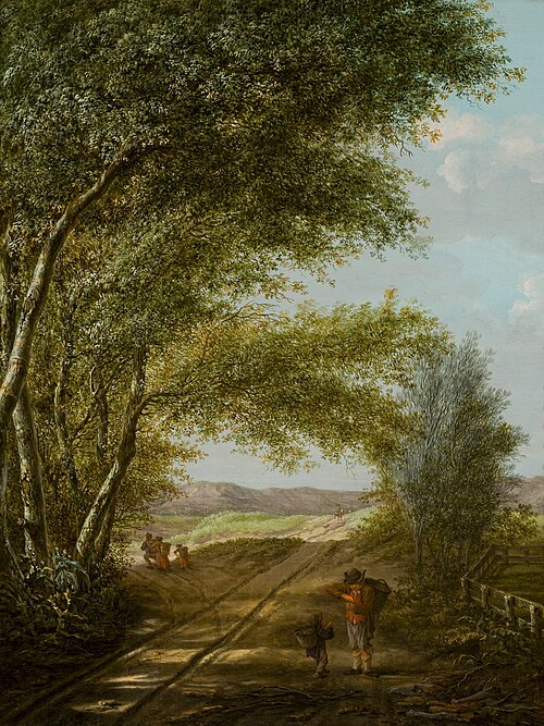 Een zandpad in de duinen bij Haarlem, , Vincent Jansz van der Vinne