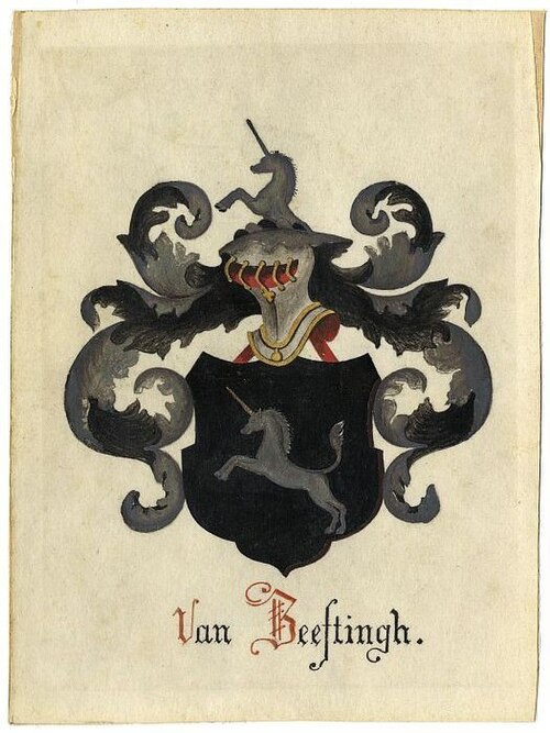 Wapen van het geslacht Van Beeftingh, , Jan Wilhelmus de Bruyn