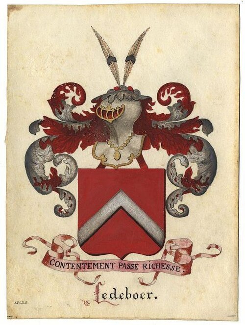Wapen van het geslacht Ledeboer, , Jan Wilhelmus de Bruyn