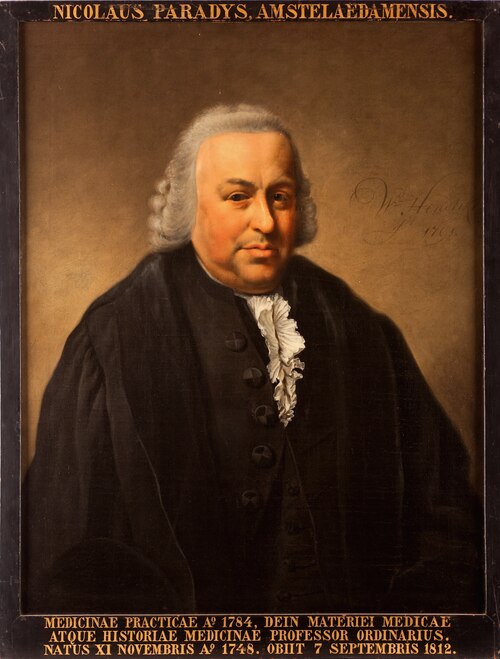 Portret van Nicolaas Paradijs, hoogleraar Praktische Geneeskunde en Geschiedenis der Geneeskunde te , 1791, Wybrand Hendriks