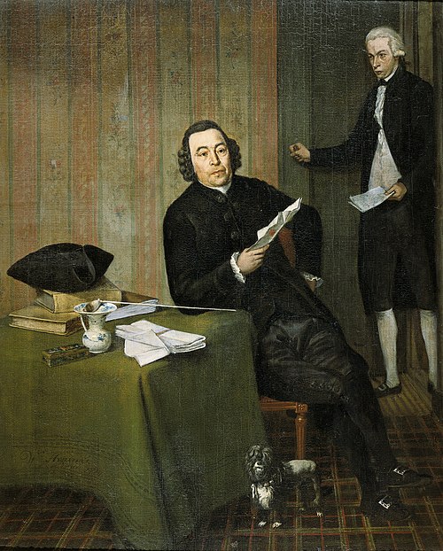 Portrait of the Haarlem Notary Wernerus Köhne with his Clerk Jan Bosch, 1787, Wybrand Hendriks