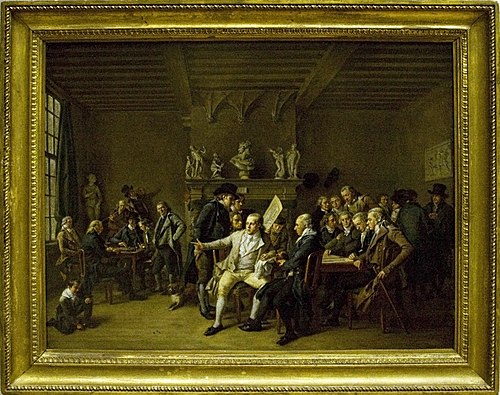 Group portrait of the drawing academy in Haarlem, 1799, Wybrand Hendriks