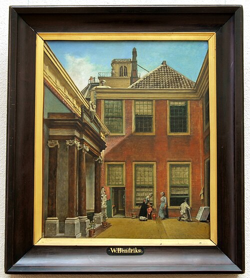 Courtyard of Teylers Fundatiehuis in Haarlem, 1800, Wybrand Hendriks