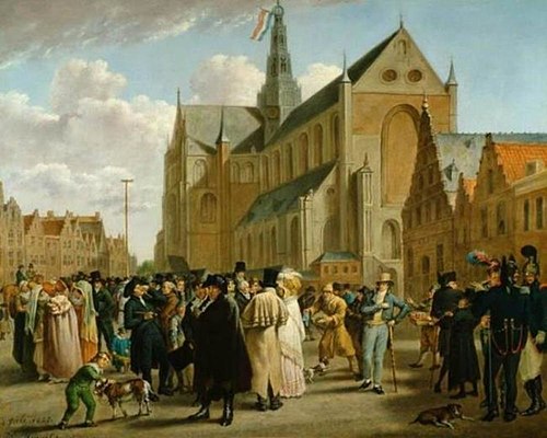Festival on the market square in Haarlem, 1825, Wybrand Hendriks