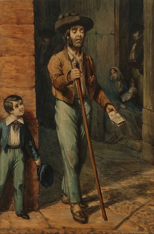 Ciego popular en Cádiz, 1850, Prilidiano Pueyrredón