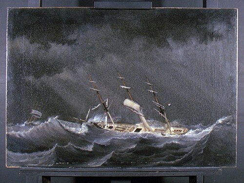 DE NOACH II 25 nov. op 46.40 N BREEDTE-21.40 W LENGTE IN VLIEGEND STORMWEER, 1880, Jacob Vermaas