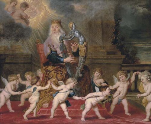 David playing the harp, 1650, Cornelis de Vos