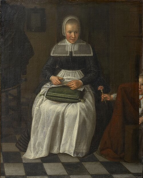 An orphan girl while sewing, 1650, Cornelis de Vos