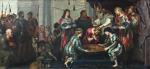 The anointing of Solomon, 1700, Cornelis de Vos