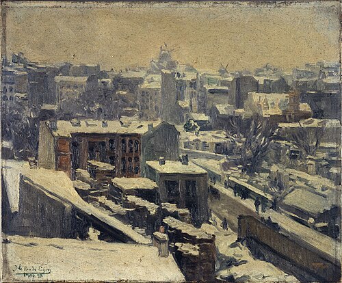 Montmartre sous la neige (emplacement du nouvel hippodrome), 1898, Joseph Le Pan de Ligny