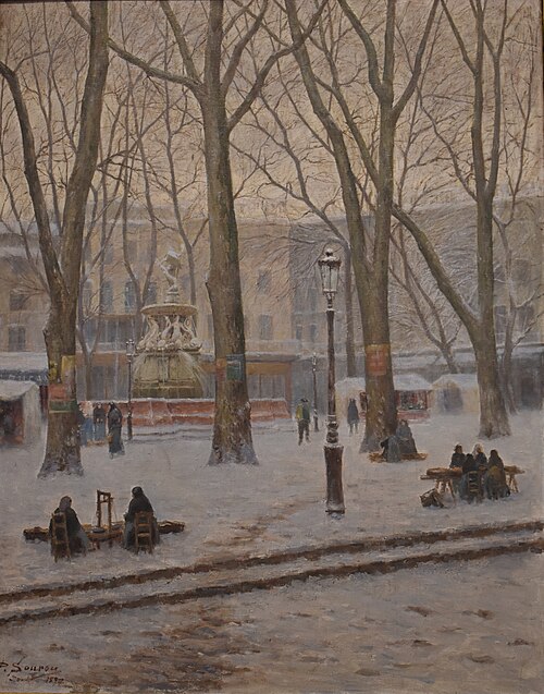 La Place Carnot sous la neige, 1897, Paul Sourou