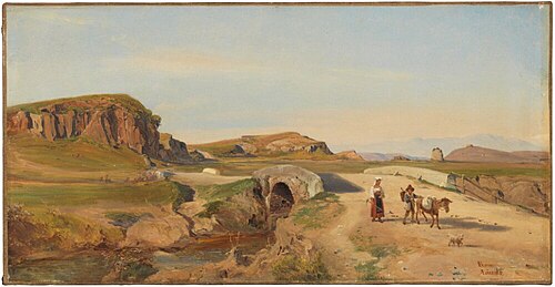 Landscape at Acqua Acetosa, 1844, Anders Christian Lunde