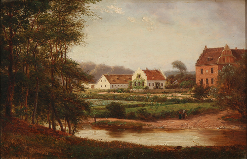 View from Herlufsholm, South Zealand., 1855, Anders Christian Lunde