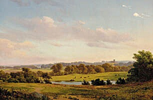 A view towards Copenhagen., 1850, Anders Christian Lunde