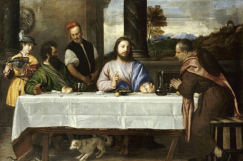 Les Pèlerins d'Emmaüs, 1535, Titien