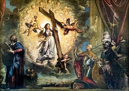 Doge Antonio Grimani Kneeling Before the Faith, 1555, Titien