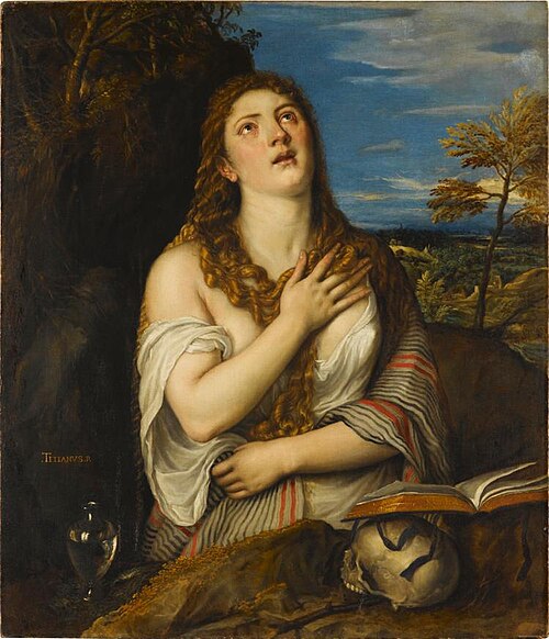 Saint Mary Magdalene as a penitent, 1565, Titien