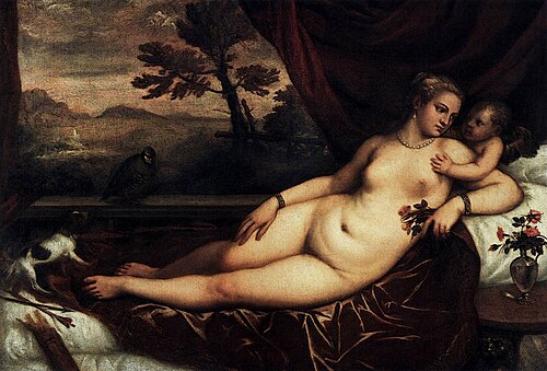 Venus with Cupid, 1550, Titien