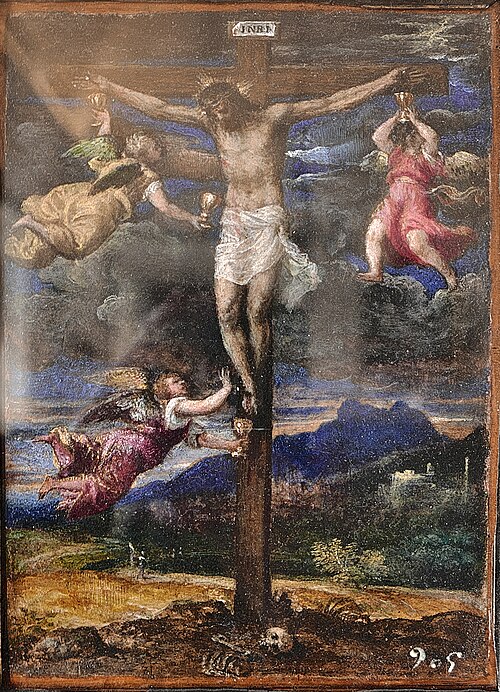 Crucifixion with Three Angels, 1559, Titien