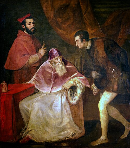 Portrait de Paul III avec ses petits-fils, 1546, Titien