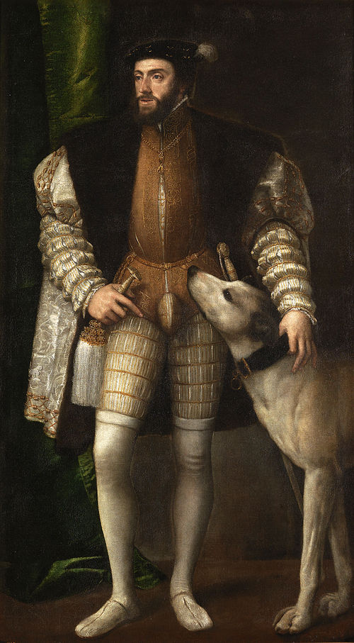 Portrait de Charles Quint avec un chien, 1533, Titien