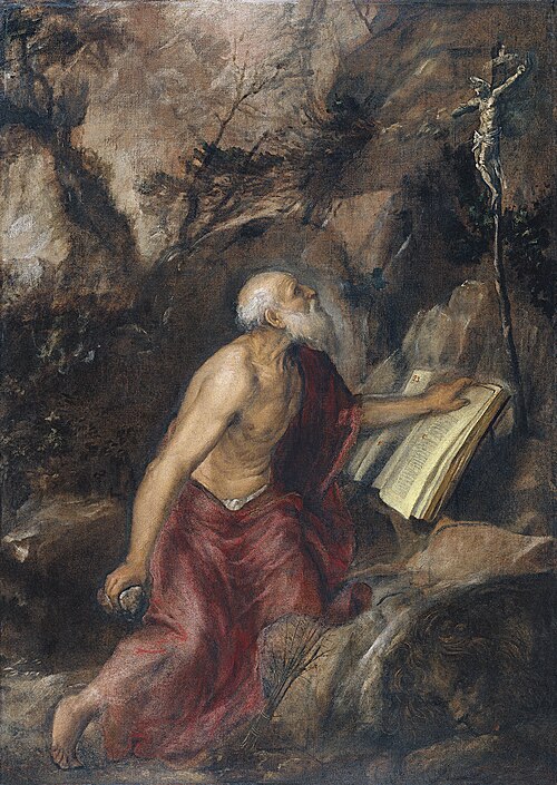 The penitent Saint Jerome, 1570, Titien